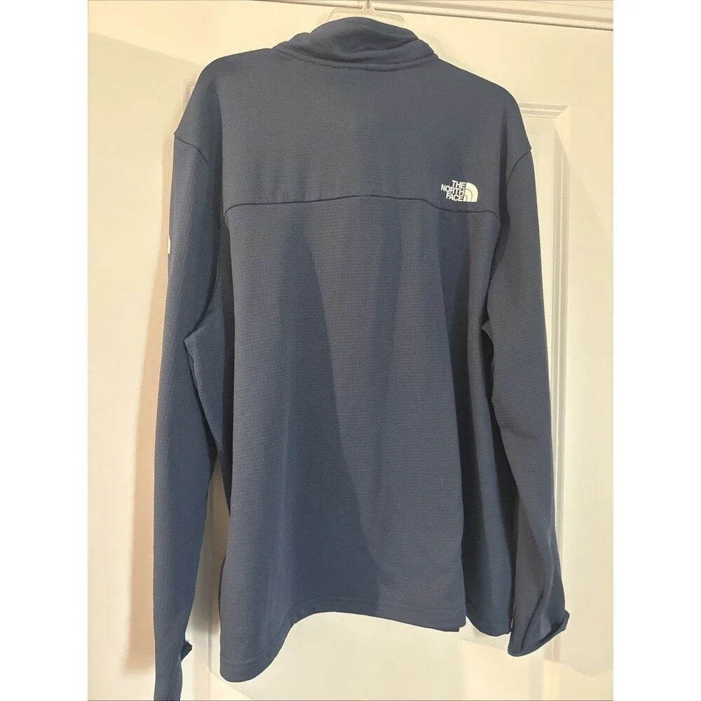 The North Face Blue Fleece 1/4 zip Embroidered Jacket Mens Size XXL